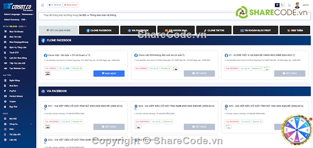 shopacc tự động,website bán clone,web bán nguyên liệu ads